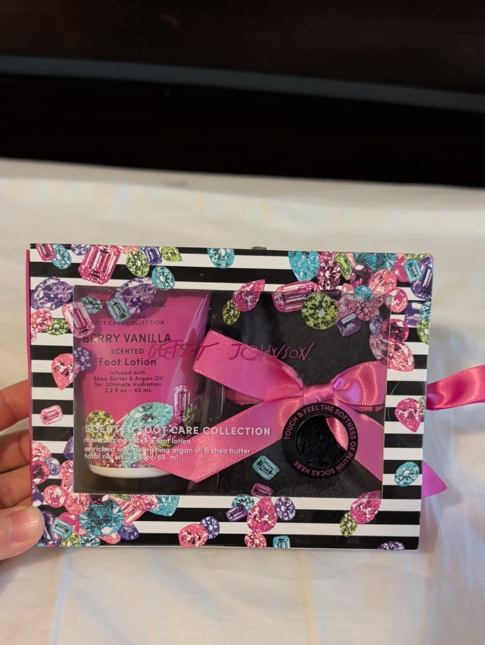 Betsey Johnson Pink & Black Cherry Vanilla Foot Care Gift Set